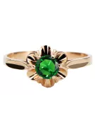 Emerald Original Vintage 14K Rose Gold Ring Vintage Jewlery vrc004r